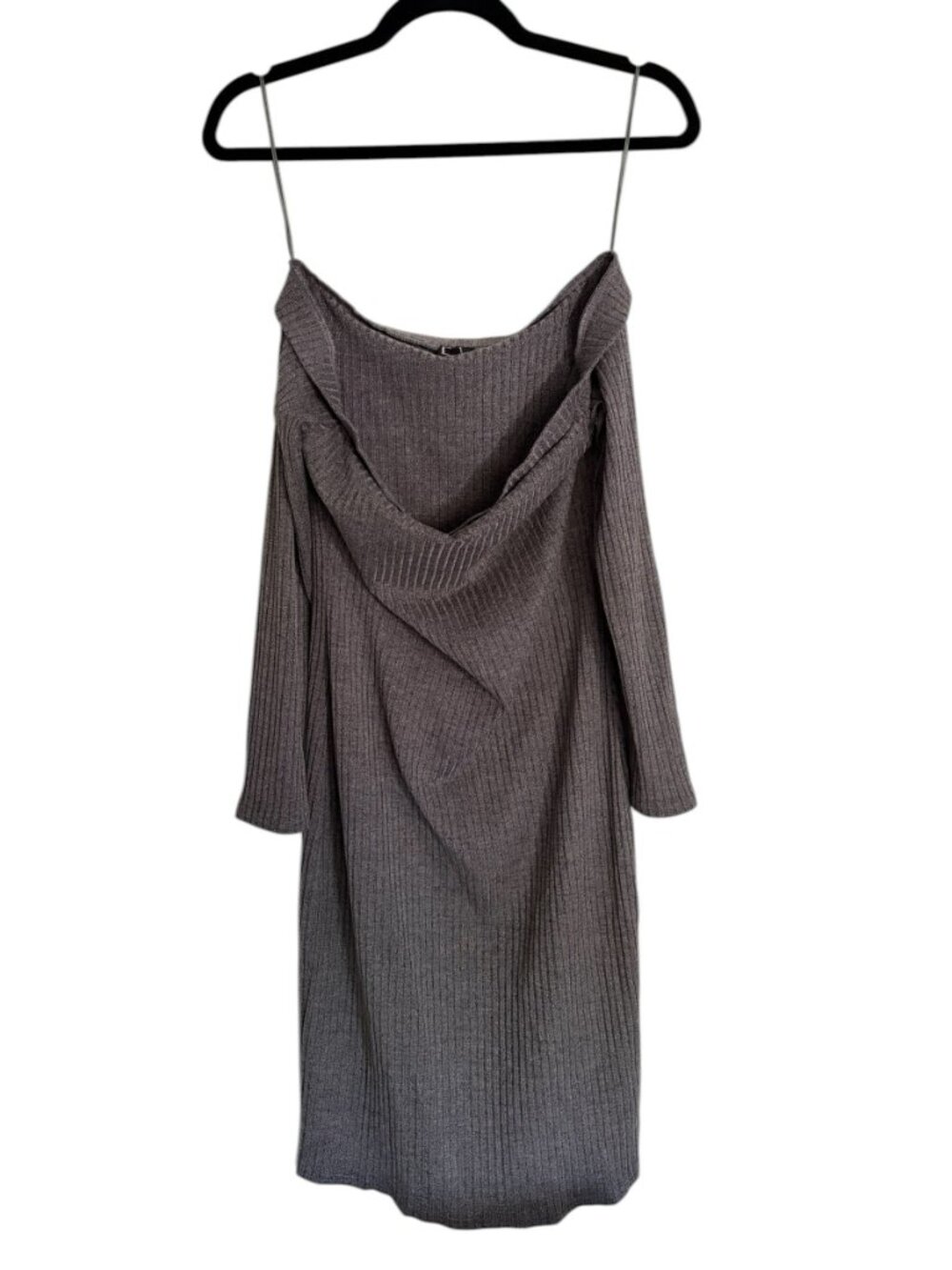Daily Look Ribbed Off the Shoulder Dress - Picture 2 of 4